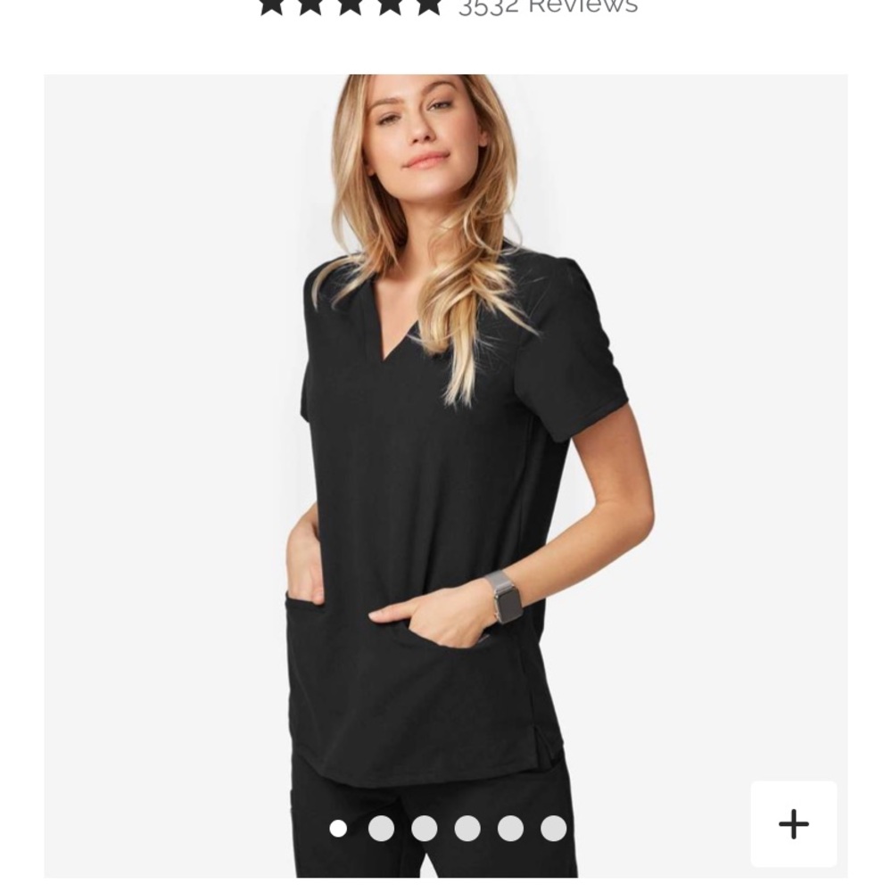 Casma three pocket scrub top small black figs